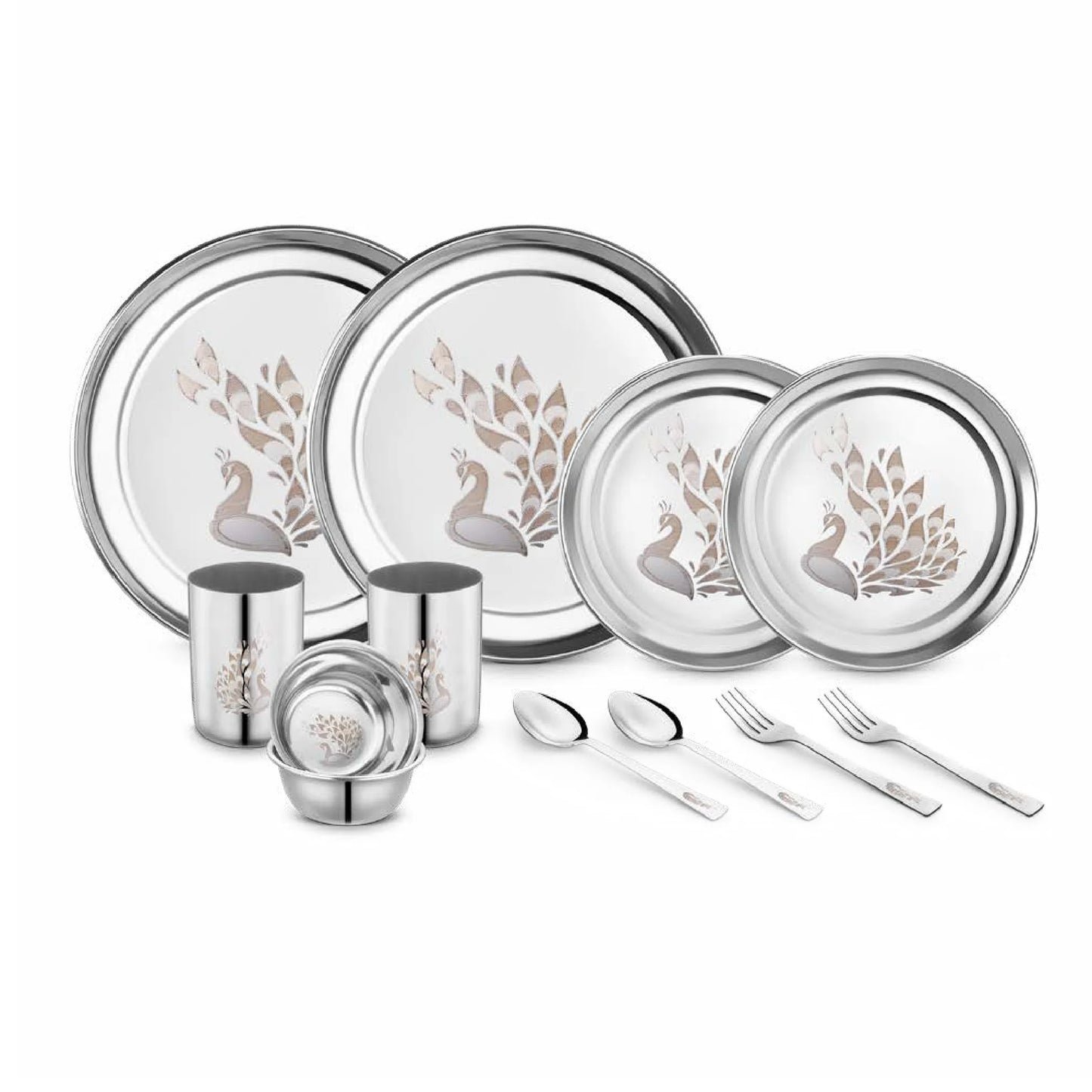 Stainless Steel 12 Piece Glory Dinner Set – Premium Dinnerware