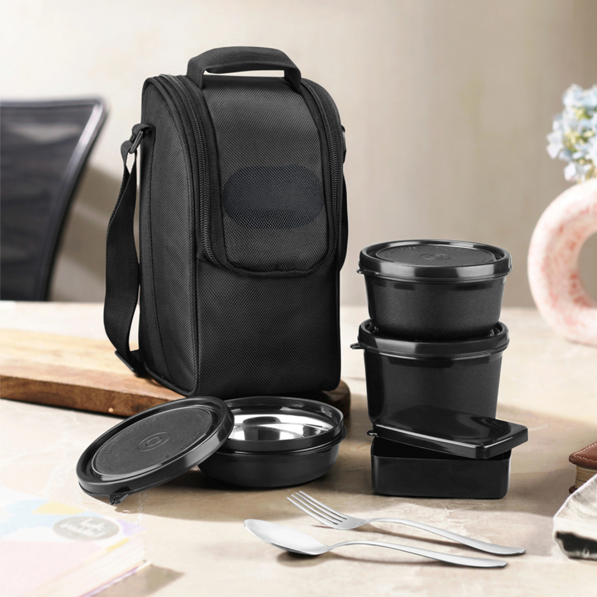 Meal Master Stainless Steel Lunch Box (Microwave Safe) – Black