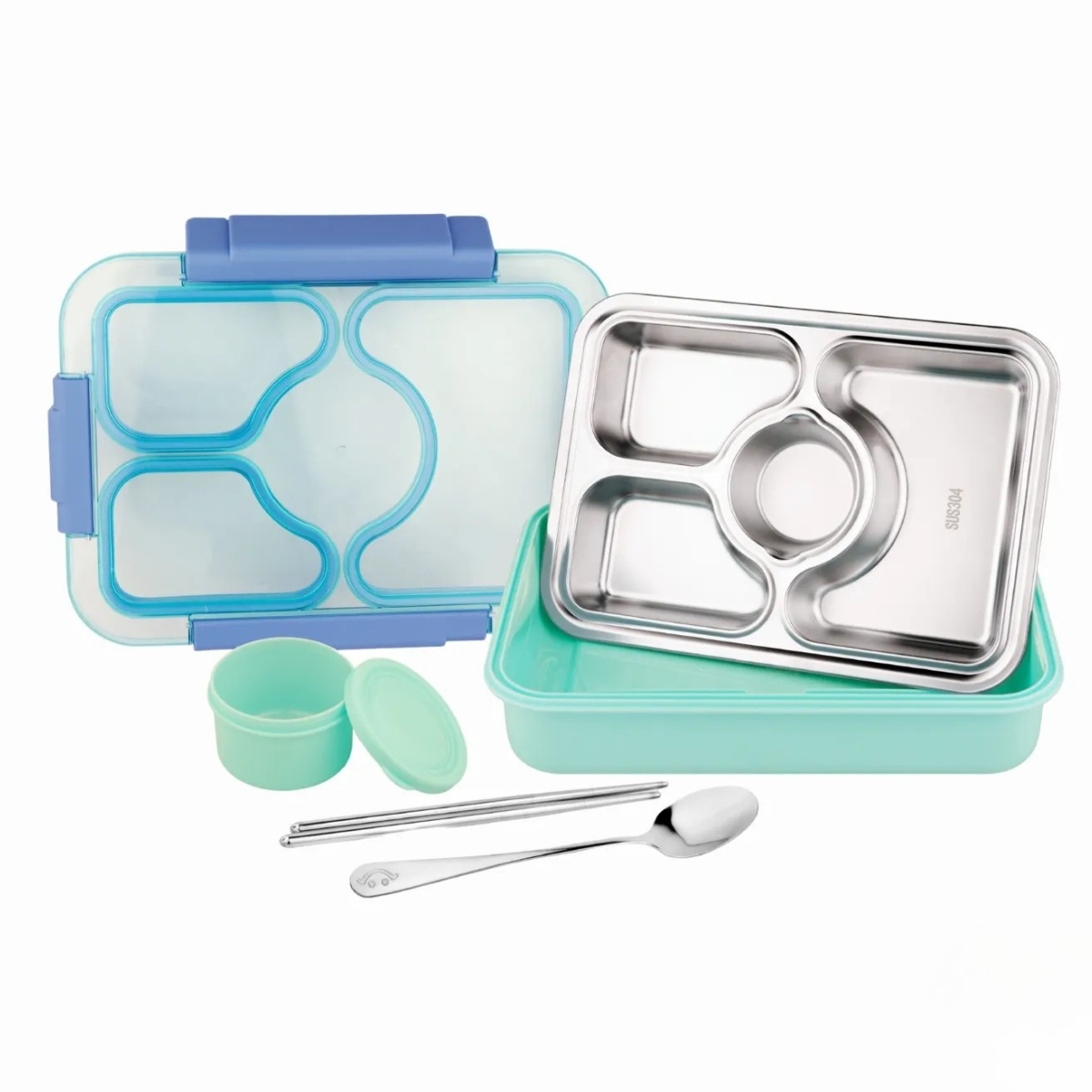 Stainless Steel Lunch Box (Green) – Leak-Proof & Eco-Friendly