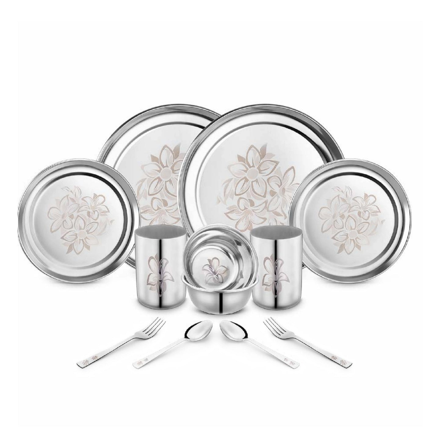 Stainless Steel 12 Piece Glory Dinner Set – Premium Dinnerware
