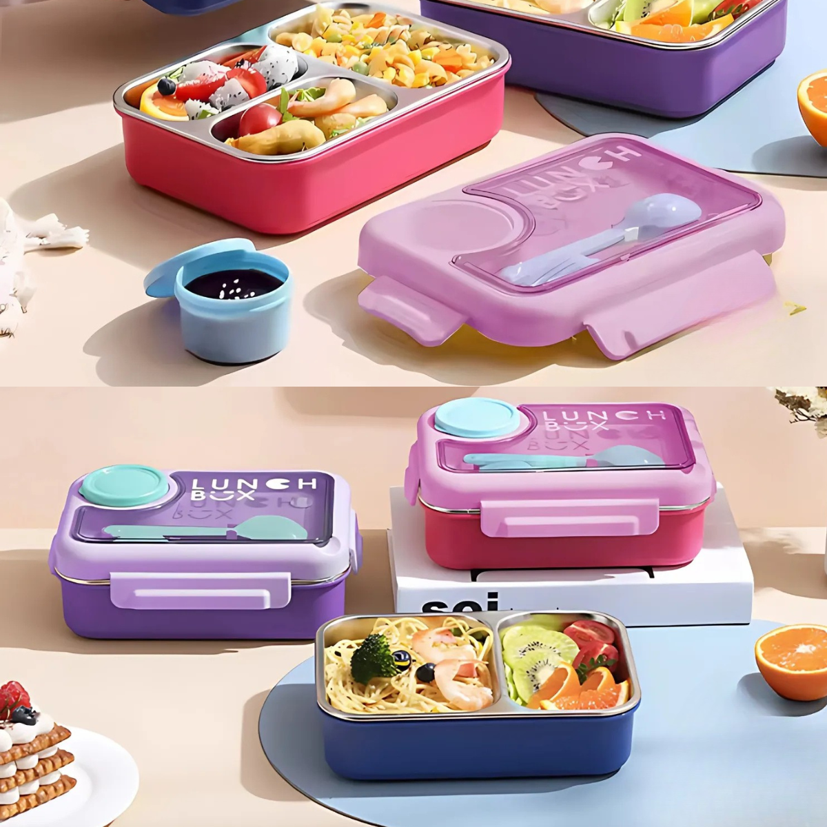 Stainless Steel Lunch Box (Purple)