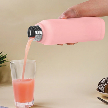 Stainless Steel Splash Matt Finish Insulated Flask Bottle (700ml, Pink)