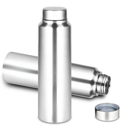 Stainless Steel Spring Hydrate Matt Finish Water Bottle (1000ml, Silver, Pack of 2)